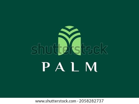 dates palm tree logo vector illustration design, minimalist palm logo design
