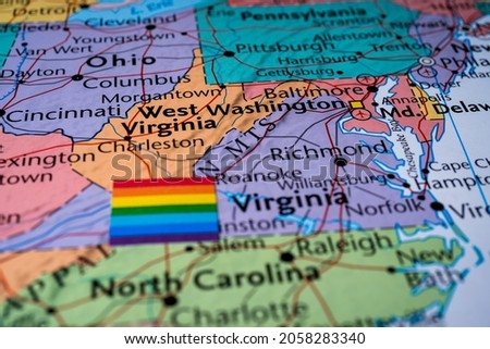 Virginia with lgbt flag background
