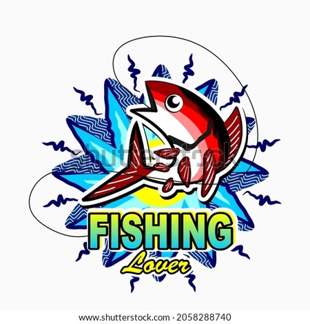 fishing logo. albacore tuna in water waves. Fishing theme vector illustration. vector creative design template for t-shirt, poster, web, sticker or wallpaper design