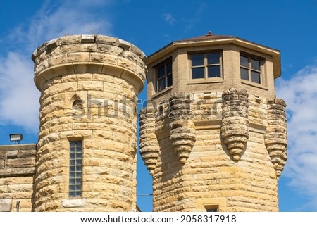 Exterior of old abandoned prison.  Joliet, Illinois, USA
