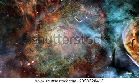 Infinite space background with nebulas and stars. This image elements furnished by NASA.