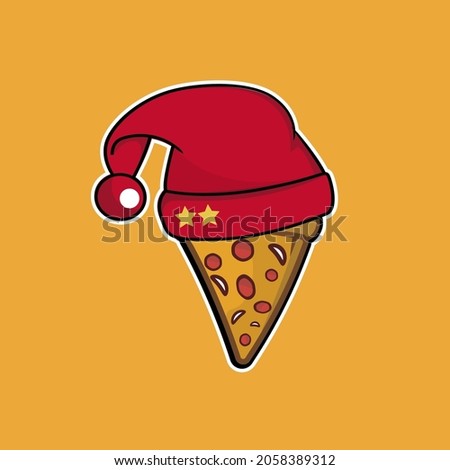 cute pizza christmas vector eps10.