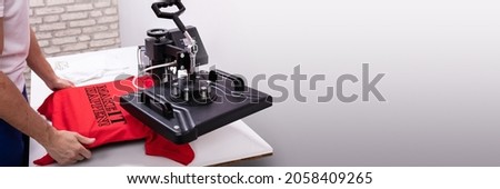 Heat Press Machine. Tshirt Logo Print Workshop