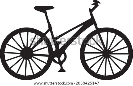classic woman bike silhouette vector