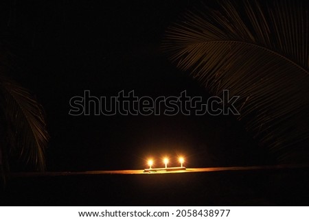 candles in the dark  night.