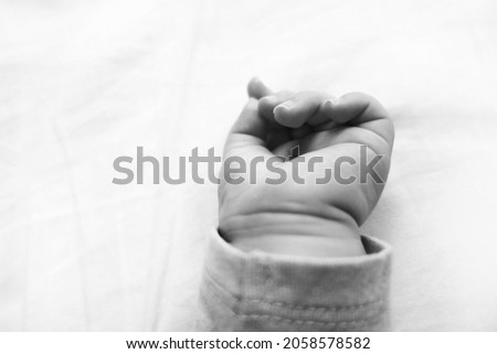 little baby hand (black and white)