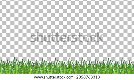 Simple grass field on transparent background illustration