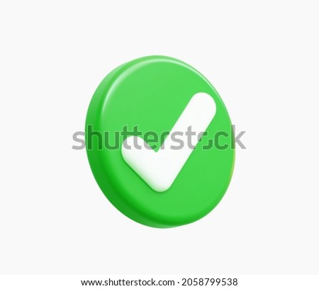 3D Realistic check mark button vector illustration Royalty-Free Stock Photo #2058799538