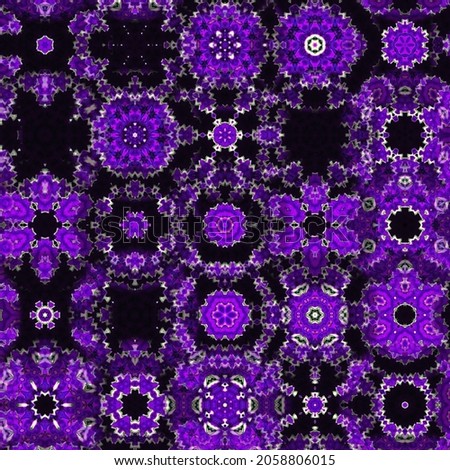 Purple kaleidoscope and seamless pattern digital texture design