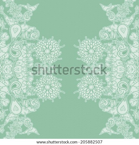 Decorative floral background, illustration with gorgeous ornamental frame. 