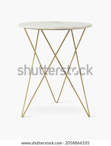 Fancy side table in brass and marble Royalty-Free Stock Photo #2058866105