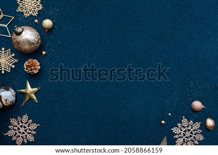 Navy blue Christmas frame design 