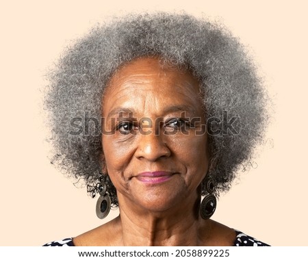 Smiling African senior woman, face portrait Royalty-Free Stock Photo #2058899225