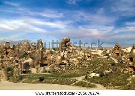 Mountain landscape in national park Canyon Ihlara, Cappadocia, Turkey