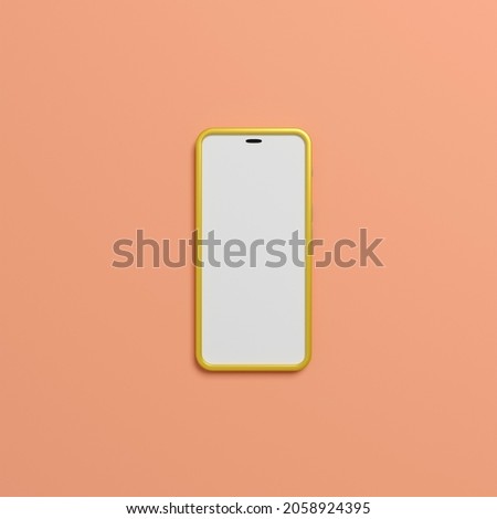 An smartphone with blank screen on pink background. 3d illustration Royalty-Free Stock Photo #2058924395