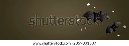 Halloween paper bats - overhead view flat lay