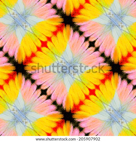 Beautiful Yellow and Pink Background Pattern made of butterfly's wing texture