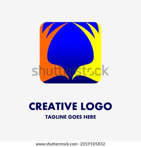 bird logo, flying pigeon icon in a box. creative and simple vector logo. Abstract business logo icon design template