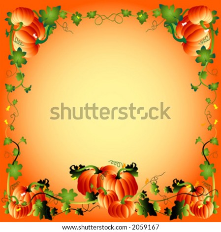 pumpkin frame, autumn athmosphere illustration