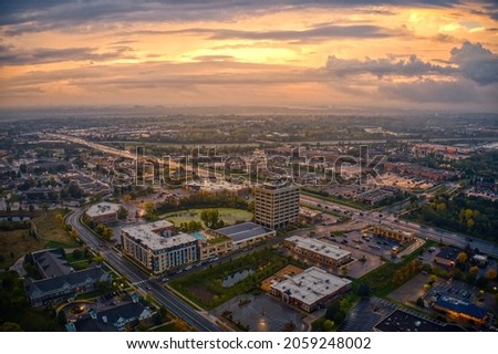 Aerial View of the Twin Cities Suburb of Eagan, Minnesota Royalty-Free Stock Photo #2059248002