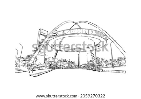 Building view with landmark of Kolkata is the 
city in India. Hand drawn sketch illustration in vector. Royalty-Free Stock Photo #2059270322