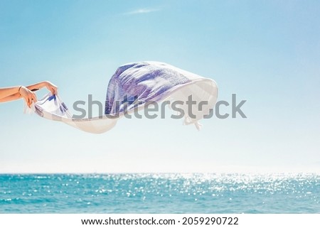 Sea breeze summer wallpaper background, bright blue tone