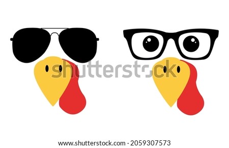Turkey Sunglasses svg Thanksgiving Vector and Clip Art