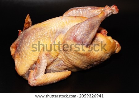 Guinea fowl meat with greens and spices. Organic delicious guinea fowl meat Royalty-Free Stock Photo #2059326941