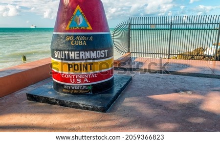 Southernmost Point in Florida. It is the famous landmark of the southernmost point of the United States.