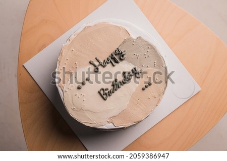 Birthday cake minimal cake top view