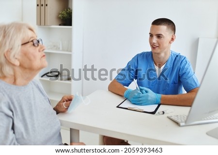 patient talking to doctor health care