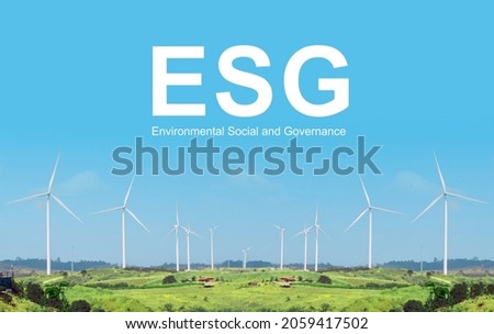 ESG banner for business and organization, Environment, Social, Governance, corporate sustainability performance for investment screening background. Royalty-Free Stock Photo #2059417502