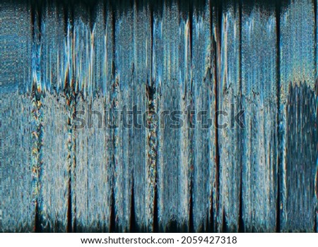 Glitch abstract background. Color noise. Digital distortion. Damaged display. Blue orange iridescent static artifacts defect overlay.