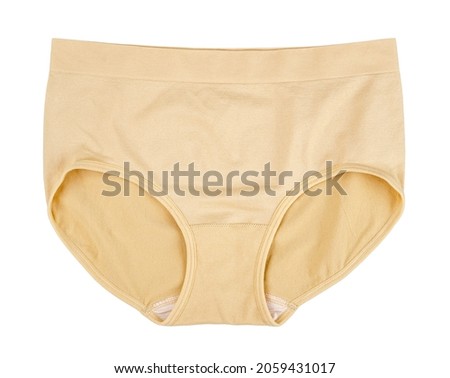 Brown cotton female panties isolated on white background, Save clipping path.