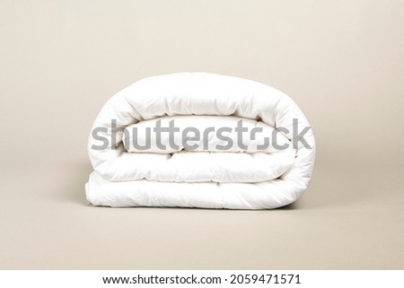 Folded down white duvet bedding Royalty-Free Stock Photo #2059471571