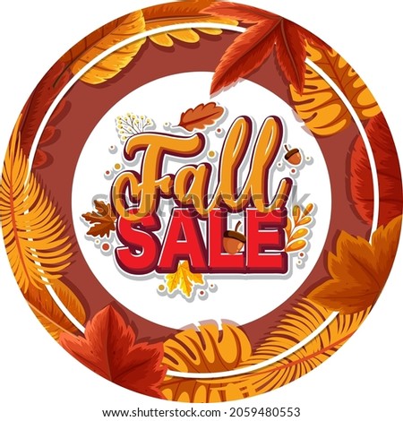 Fall sale banner template illustration