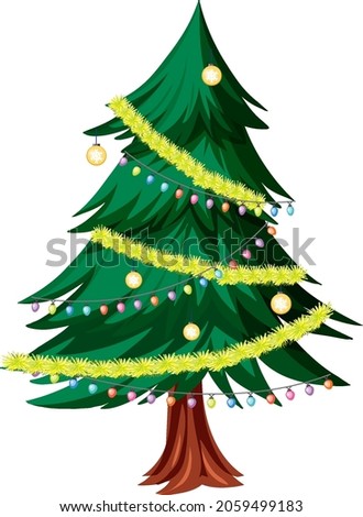 Christmas tree isolated on a white background illustration