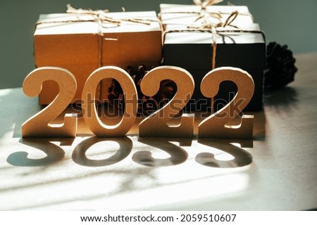 Happy New Year 2022 holiday background and banner.