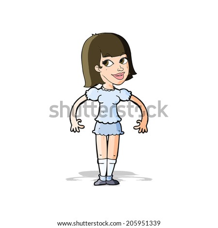 cartoon woman shrugging shoulders
