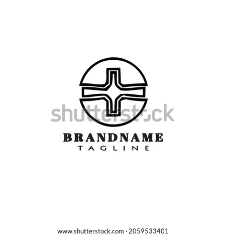bolt logo icon cartoon design template black modern isolated symbol cute