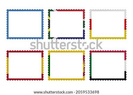 World countries A-Z. Post stamp- frames. Scrapbook elements pack. Part 28