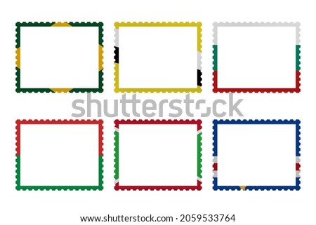 World countries A-Z. Post stamp- frames. Scrapbook elements pack. Part 5