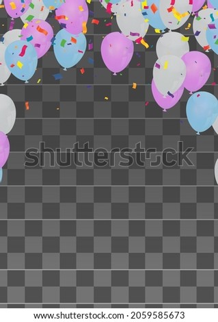birthday greeting , Balloons variety of colors, Background Card Template Glossy Helium Vector Illustration EPS10