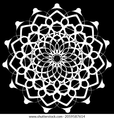 Circular pattern in form of mandala for Henna, Mehndi, tattoo, decoration. Decorative ornament in ethnic oriental style. Coloring book page.
