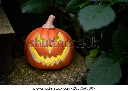 Halloween decorative pumpkin, dark and moody style background
