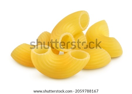 raw macaroni pasta isolated on white background with clipping path and full depth of field Royalty-Free Stock Photo #2059788167