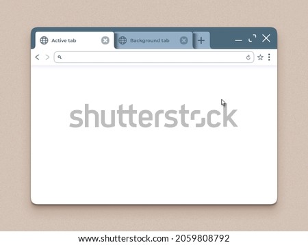 Web browser with Tabs mockup. Empty tab window of browser app. Blank internet page with browsers address bar vector template Royalty-Free Stock Photo #2059808792
