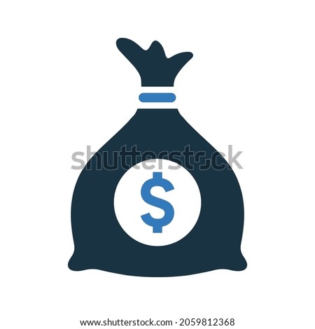 Bag, dollar, money icon. Simple editable vector illustration.