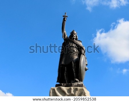 Monument of king Alfred the Great of Wessex, located in Winchester, Hampshire, England Royalty-Free Stock Photo #2059852538