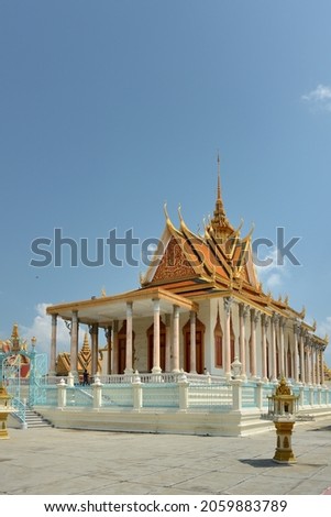 Silver Pagoda in the Royal Palace of Phnom Penh, Cambodia Royalty-Free Stock Photo #2059883789